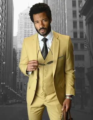 Men's 3 Piece Wool Blend Slim Fit Suit  Solid Colors  Stylish