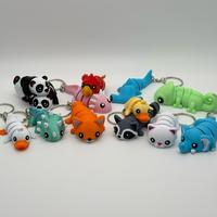 Pocket Pets - Animal Keychains - Articulated Fidget 3D Printed - Fun Gifts - Gifts for her - Backpack Keychain Durable Lightw...