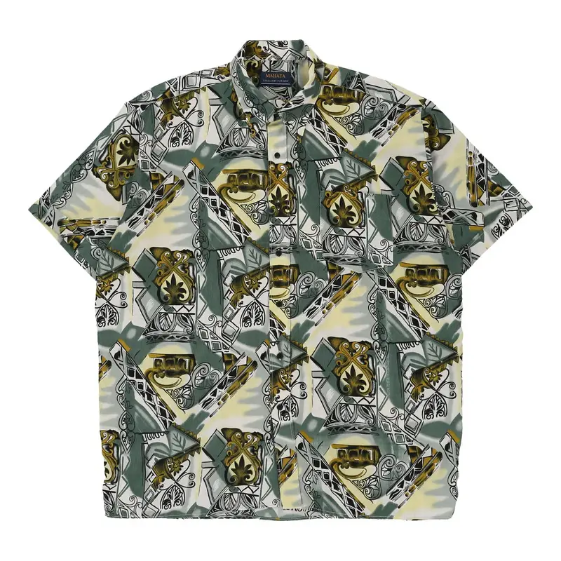 Mahata Patterned Shirt - 2XL Block Colour Viscose