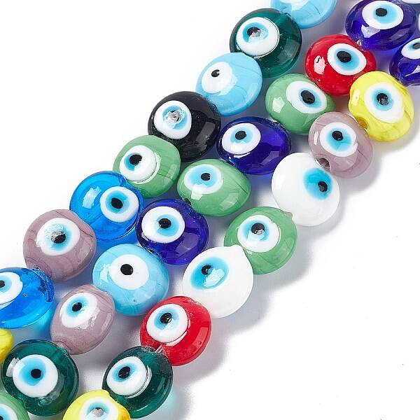 Handmade Evil Eye Lampwork Beads Strands