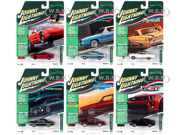 Muscle Cars USA 2022 Set A of 6 pieces Release 2 1/64 Diecast Model Cars by Johnny Lightning