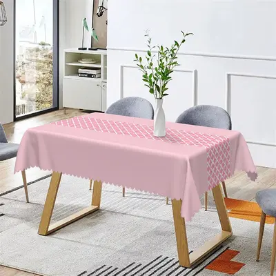 Modern Pink Argyle Patterns Rectangle Tablecloth - Aperturee