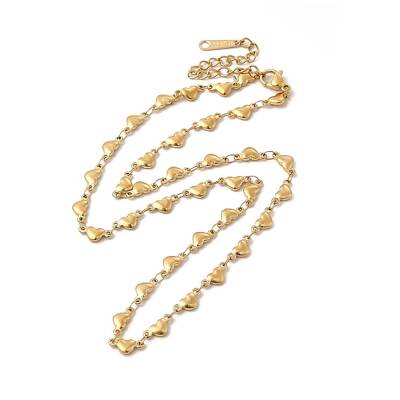 Ion Plating(IP) 304 Stainless Steel Heart Link Necklace for Women
