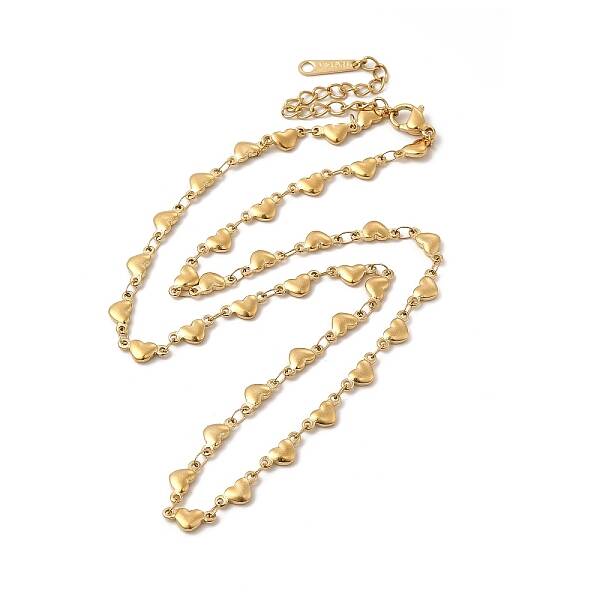 Ion Plating(IP) 304 Stainless Steel Heart Link Necklace for Women