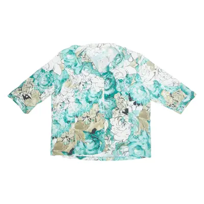 AZ MODELL Womens Printed Blouse Blue Collared Floral L