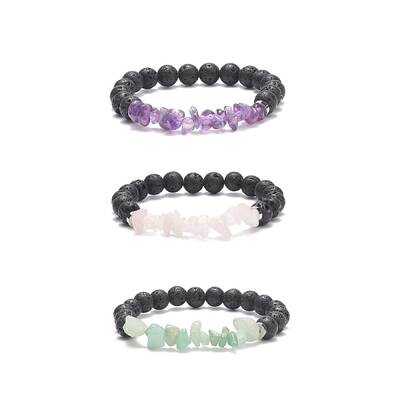 Natural Mixed Stone Chips Stretch Bracelets
