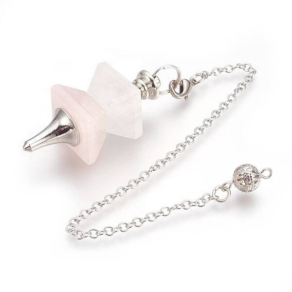 Natural Rose Quartz Dowsing Pendulums