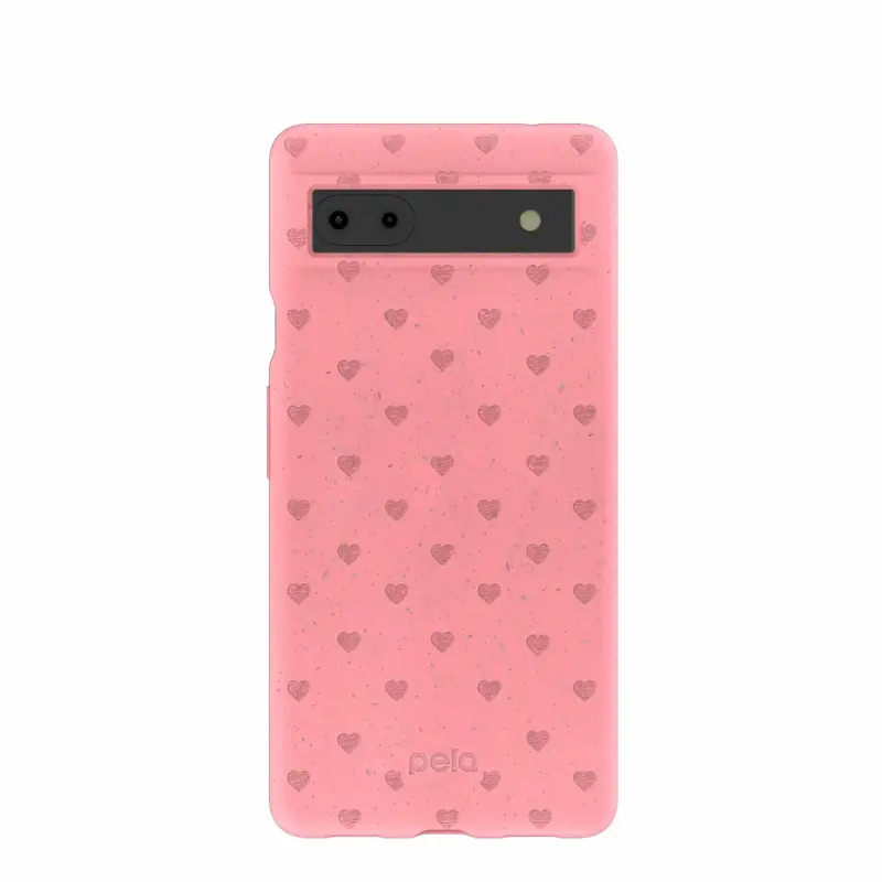 Bubblegum Pink Hearts Google Pixel 6a Case