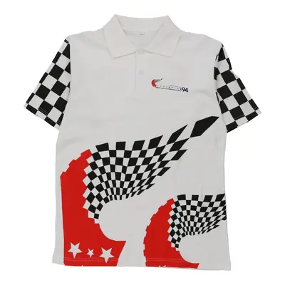 Zhuhai China, Mobil Lakewood International Race 1996 Unbranded Polo Shirt - XL White Cotton