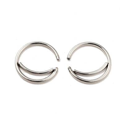 Non-Tarnish Crescent Moon Shape 316 Surgical Stainless Steel Hoop Nose Rings