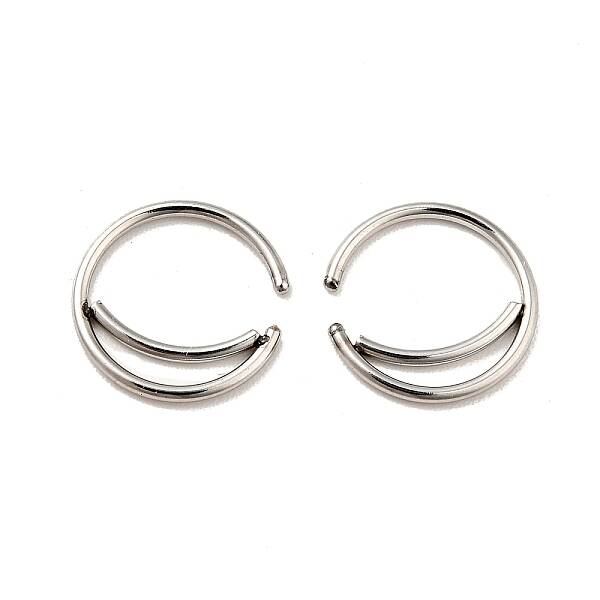 Non-Tarnish Crescent Moon Shape 316 Surgical Stainless Steel Hoop Nose Rings