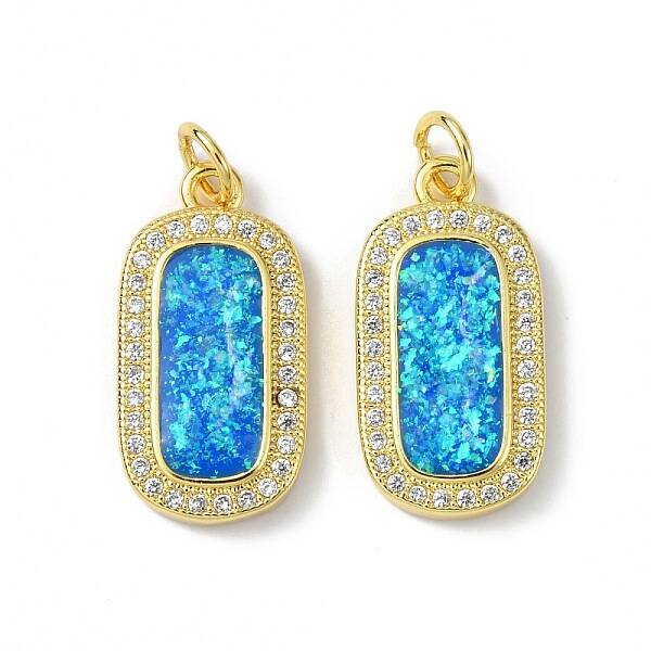 Brass Micro Pave Cubic Zirconia Pendants