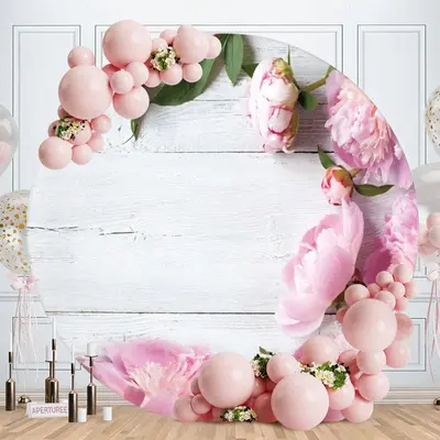 Aperturee Circle Animals And Gold Glitter Round Birthday Backdrop | Birthday Backdrop Ideas | Round Backdrop Cover Diy | Roun...