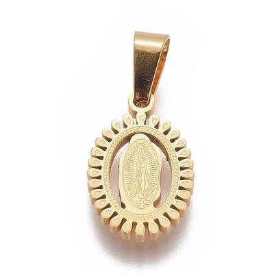 304 Stainless Steel Lady of Guadalupe Pendants