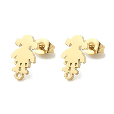 Ion Plating(IP) 304 Stainless Steel Stud Earring Findings