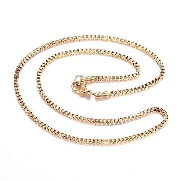 Ion Plating(IP) 304 Stainless Steel Box Chain Necklaces