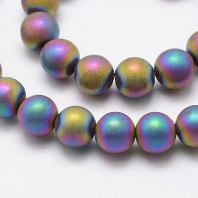 Electroplate Non-magnetic Synthetic Hematite Beads Strands