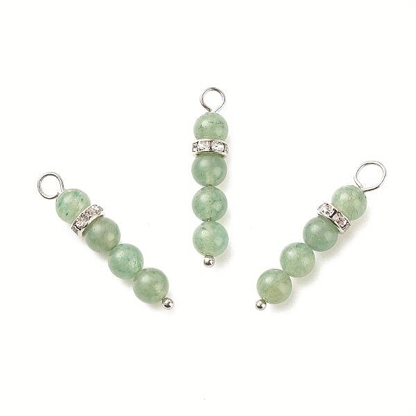 10Pcs Natural Green Aventurine Pendants