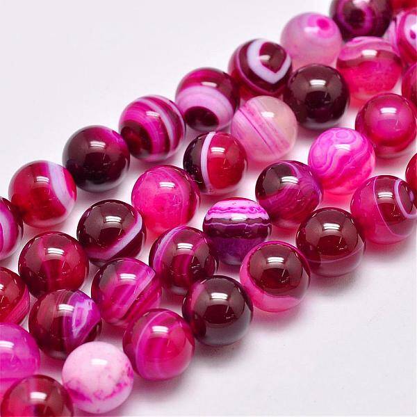 Natural Striped Agate/Banded Agate Bead Strands