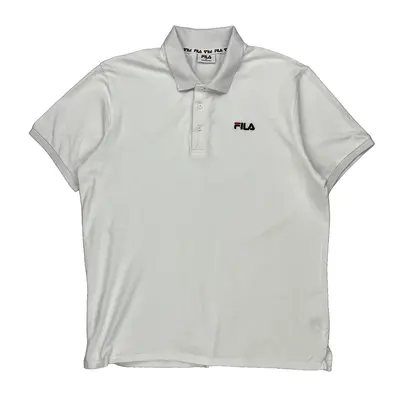 Fila Polo Shirt - XL White Cotton