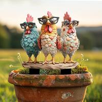 Chicken Design Garden Decor, 1 Count 2D Acrylic Garden Insert Decor, Outdoor Garden Decor for Yard Art Sign, Landscape Enhanc...