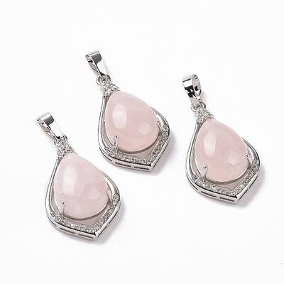 Natural Rose Quartz Pendants
