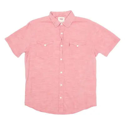 LEVI'S Mens Plain Shirt Red S