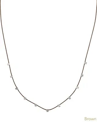 Hilo Necklace | Metal Color: Silver | Color: Brown