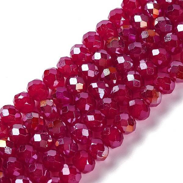 Baking Electroplate Glass Beads Strands