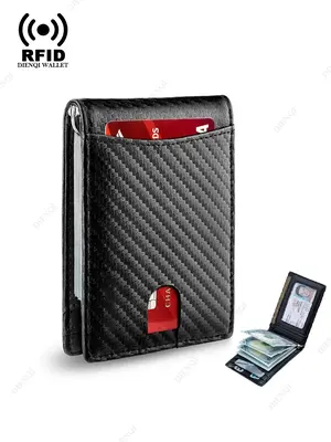 Men's Business Minimalist Card Holder, Rfid Blocking Card Holder, Slim Wallet with Card Slots, Casual Trendy Versatile High-q...