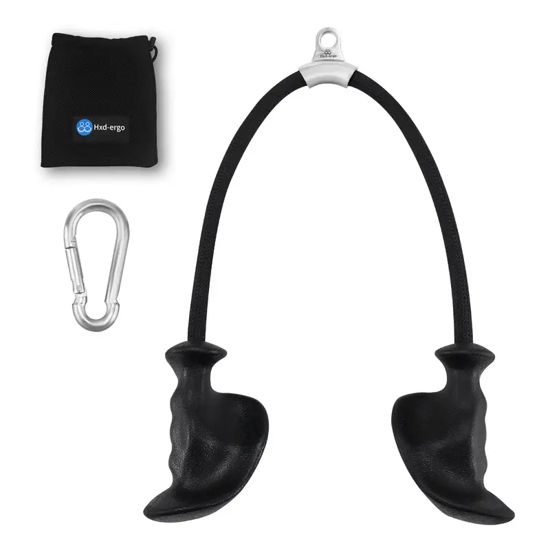 HXD-Ergo Tricep Rope with Ergonomic Handles, 36 Inch Tricep Pull Down Rope for Cable Machine, Pulley System, Triceps Rope Cab...
