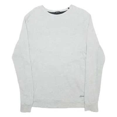 DIESEL Mens T-Shirt Grey Long Sleeve M