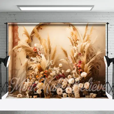Boho Floral Elegant Plants Photo Shoot Backdrop - Aperturee