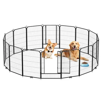 Garvee Dog Playpen Outdoor, 40 inch 16 Panels Dog Pen Indoor Heavy Duty Puppy Exercise Pen Metal Pet Fence for RV Camping/Yar...