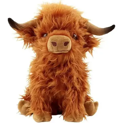 Summer Highland Cow Plush Toy,Simulation Stuffed Toy,Fluffy Toy,Animals Decoration Toy,Cute Stocking Stuffers,Home Decorative...