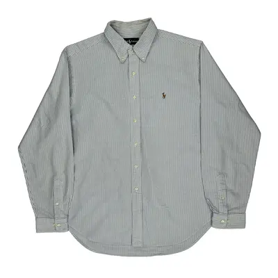 Classic Fit Ralph Lauren Striped Shirt - XL Blue Cotton