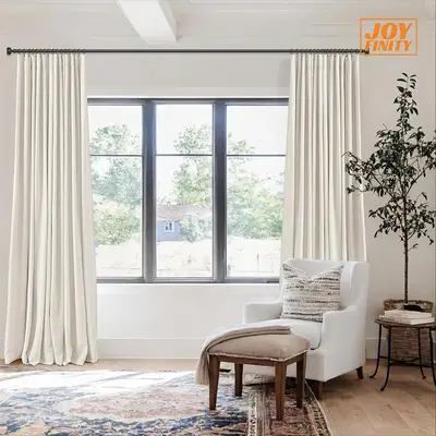 JOYFINITY Linen 100% Blackout Curtains,2-Panel Blackout Curtain,Rod Pocket Luxury Curtains for Windows Apartment,Christmas Gi...