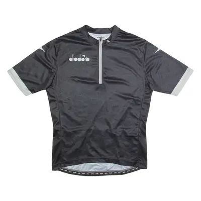 DIADORA Cycling Mens Jersey Black 1/4 Zip 2XL