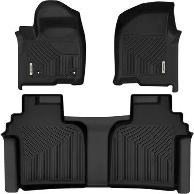 OEDRO Floor Mats for 2019-2025 Chevy Silverado /GMC Sierra 1500 & 2020-2023 2500HD/3500HD Crew Cab with Rear Underseat Storag...