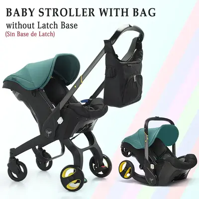 (Not Have Base) Folding Stroller with Free Storage Bag, Doubles as A Carrycot, Reversible Handlebar, Comes with Chest Clip an...