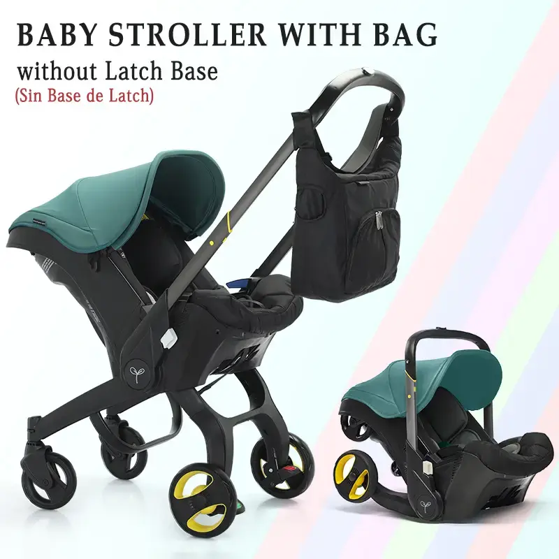(Not Have Base) Folding Stroller with Free Storage Bag, Doubles as A Carrycot, Reversible Handlebar, Comes with Chest Clip an...
