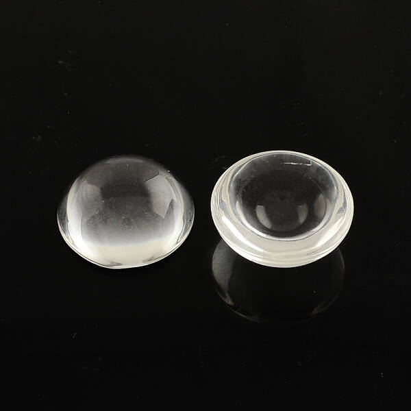 Transparent Half Round Glass Cabochons