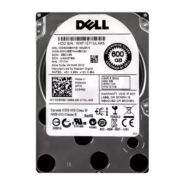 C5R62 Dell 600GB 6Gb/s SAS 10000 2.5-Inch Hard Drive