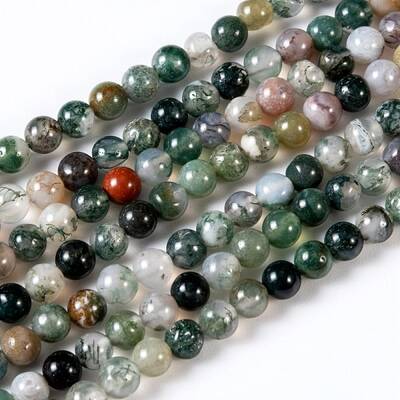 Round Natural Indian Agate Beads Strands