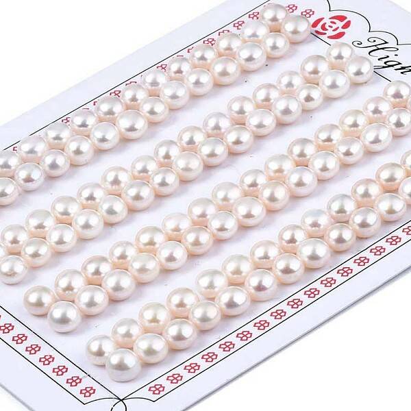 Half Drilled Natural Cultured Freshwater Pearl Beads