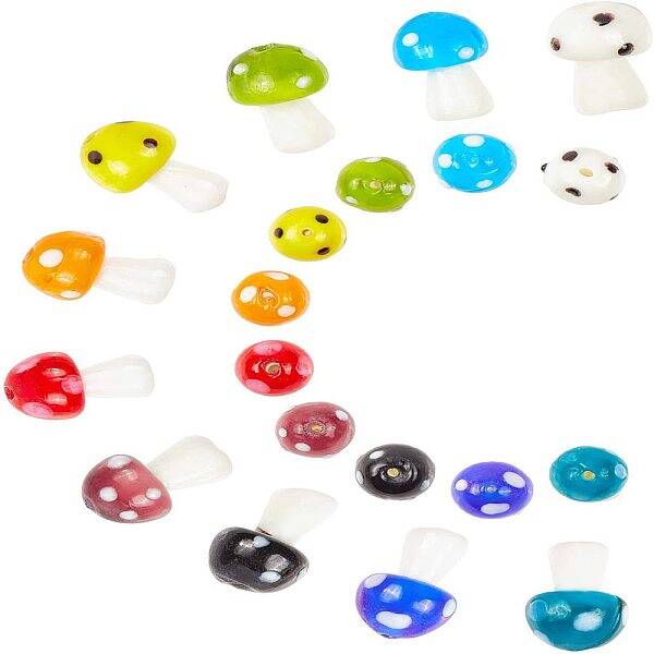 Mushroom Handmade Lampwork Beads