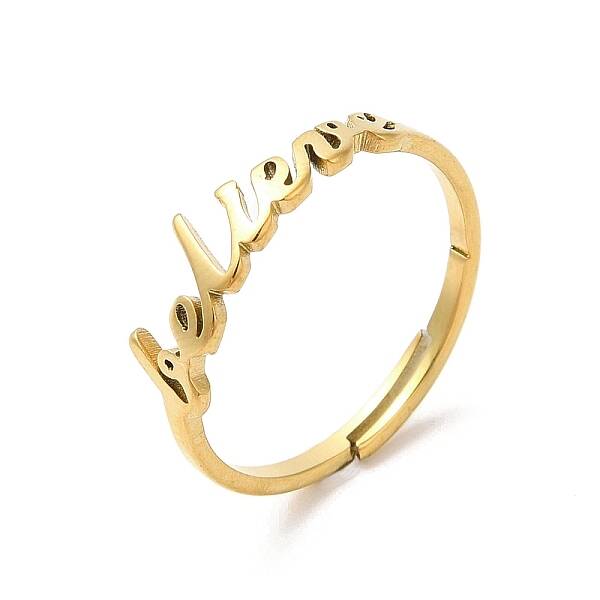 Ion Plating(IP) 304 Stainless Steel Word Adjustable Ring