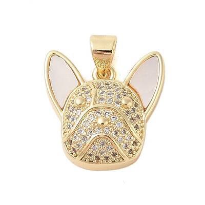 Brass Micro Pave Clear Cubic Zirconia Pendant