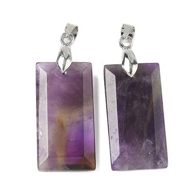 Natural Amethyst Faceted Pendants