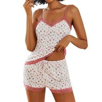 Avidlove Women Cami Pajama Set Modal Sleepwear Lace Trim Short PJ Set with Shorts
